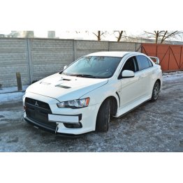 Накладка сплиттер на передний бампер вариант 4 на Mitsubishi Lancer X Evo